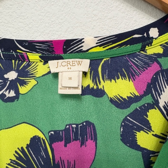 J. Crew Factory Green Floral Sleeveless Top - 14 - Picture 5 of 6